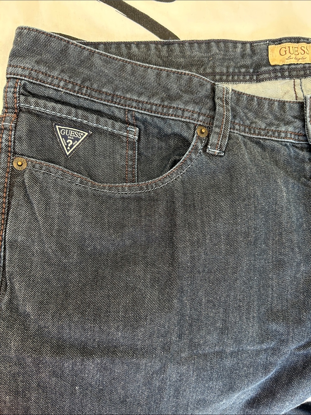 GUESS Men's Dark Indigo Rebel Regular Straight  Jeans